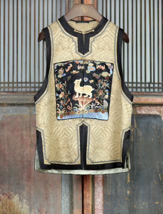 盛唐牡丹盛奢系列 | 真丝香云纱手绣补子马甲 商品图0