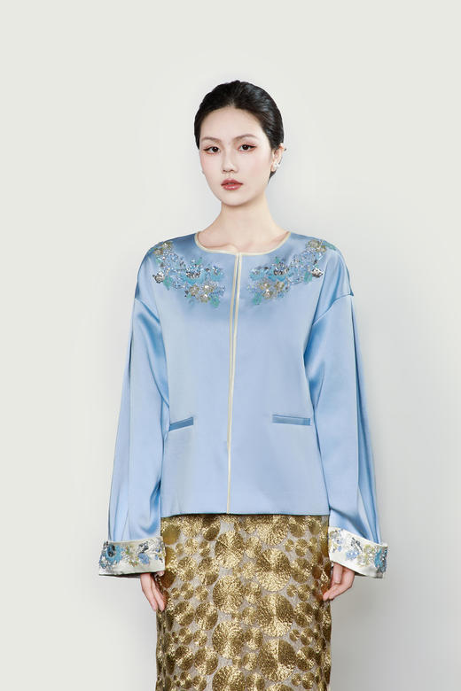 下架|廷前观棠 | 青玉案繁花外套 商品图0