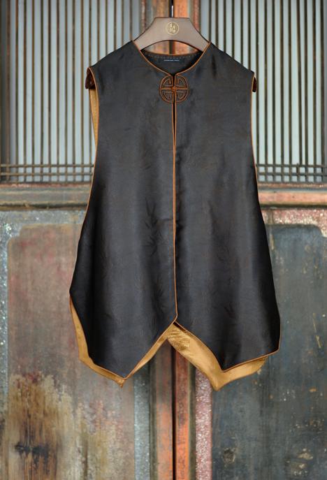 盛唐牡丹盛奢系列 | 真丝香云纱对襟马甲 商品图0