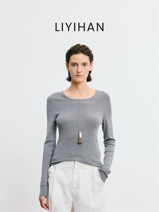 LIYIHAN 2025秋季新款醋酸羊绒圆领打底衫女毛衣高级感针织衫 商品图0