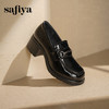 预售|Safiya/索菲娅2025一脚蹬时尚漆皮高跟厚底百搭深口英伦乐福鞋SFD3112110 商品缩略图0