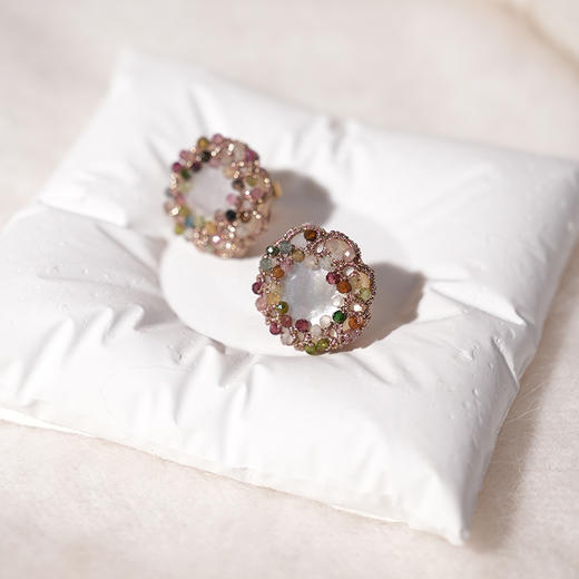 订购8周到｜Lorina Balteanu-GABI-碧玺 贝母 耳钉［法国设计师］ 商品图1