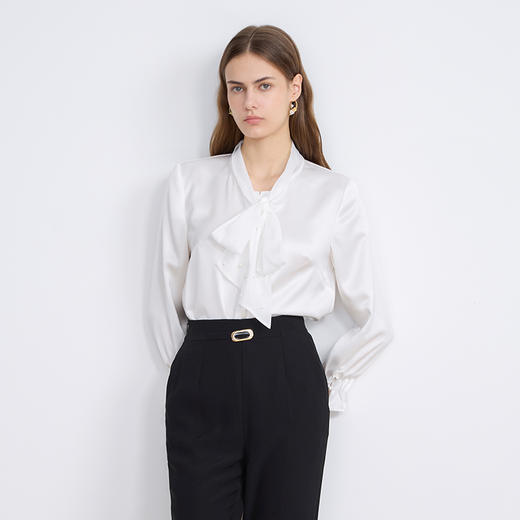 EITIE爱特爱高级感飘带领简约时尚衬衣8309006 商品图2