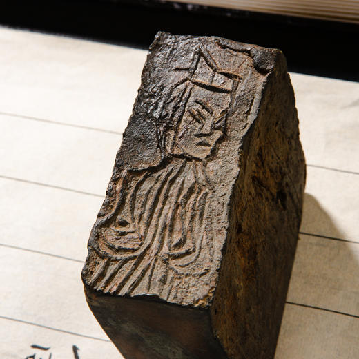 南北朝时期人物古砖制砚 商品图0