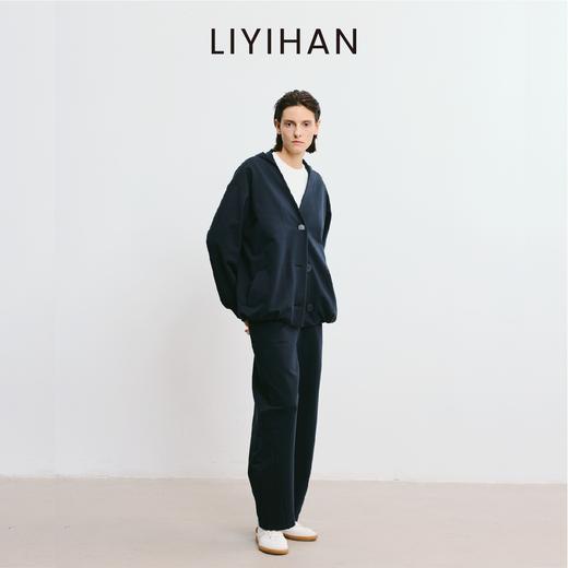 LIYIHAN 2025秋新款百搭棉质休闲运动裤女藏蓝色休闲裤小众设计感 商品图4