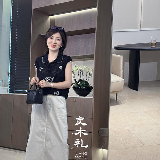 【预售7天】良木礼刺绣小猫上衣（3512） 商品图2