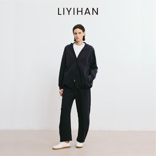 LIYIHAN 2025秋新款百搭棉质休闲运动裤女藏蓝色休闲裤小众设计感 商品图3