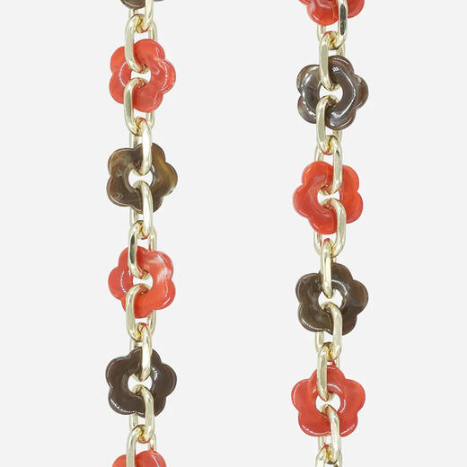 订购6周到｜La Coque Française-Cassy-棕咖 番茄红 树脂花朵 串珠绳 长款 手机链［法国设计师］ 商品图1