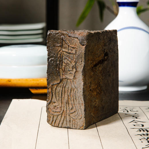 南北朝时期人物古砖制砚 商品图3