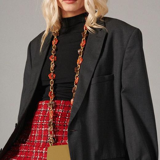 订购6周到｜La Coque Française-Cassy-棕咖 番茄红 树脂花朵 串珠绳 长款 手机链［法国设计师］ 商品图2