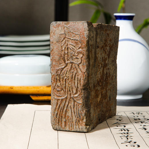 南北朝时期人物古砖制砚 商品图3