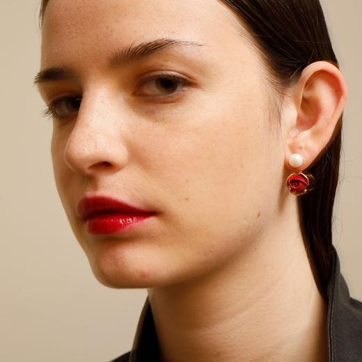 北京仓｜ANDRES GALLARDO-ROSEBUD-珍珠 玫瑰 吊坠 耳钉（单只）［西班牙设计师］ 商品图0