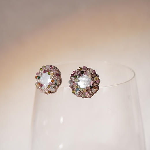 订购8周到｜Lorina Balteanu-GABI-碧玺 贝母 耳钉［法国设计师］ 商品图0