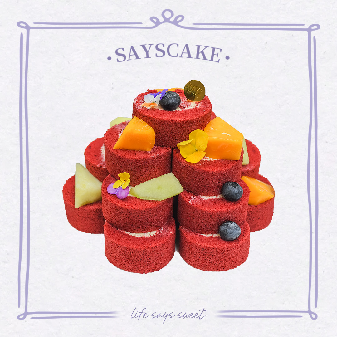 红丝绒卷塔（配手套）Red Velvet Roller Tower