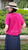 奇威 玫红褶皱短袖棉T恤0EH0037314 商品缩略图2