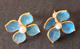 花丝镶嵌银鎏金纯手工  (绣球花耳钉）