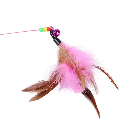 严选【钢丝杆逗猫棒】猫咪玩具钓鱼竿长杆互动猫玩具羽毛铃铛1个 商品图4