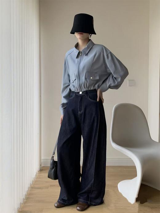 春季推荐2026→【自营】退货勿拍 0051短款拉链可抽绳外套-喜出 商品图0