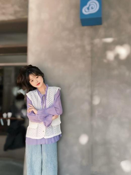 冰点价！仅限11.11！退货勿拍（两件套）木耳边马甲长袖薄款套装-喜出 商品图0