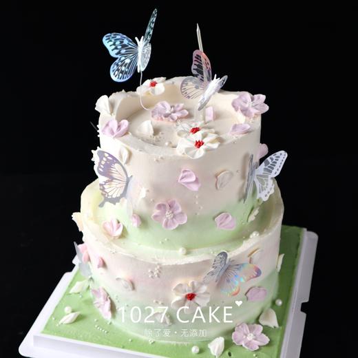 1027CAKE |  粉绿色  裱花蛋糕  春日蝴蝶 商品图2