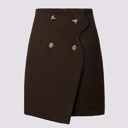 MAXRIENY2025秋冬新款复古气质通勤包臀A字半裙双排扣收腰显瘦 商品图4