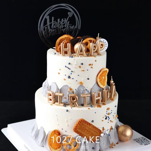 1027CAKE | 双层 灰色系 happybirthday蜡烛 商品图2