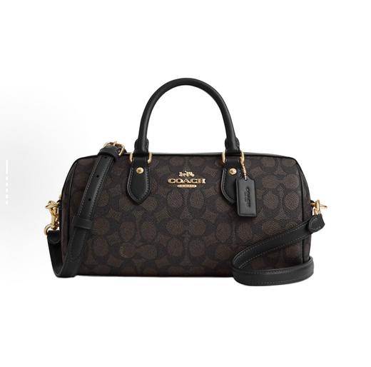 COACH Rowan 26斜挎单肩手提包 中号 女款 胡桃木拼黑色 商品图0