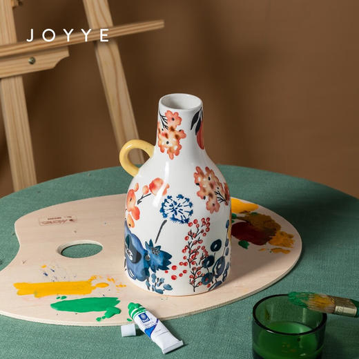【多样屋专柜】JOYYE花眷-繁花小花瓶-玫瑰/黄花 礼物送女生釉下手绘花瓶客厅 商品图5