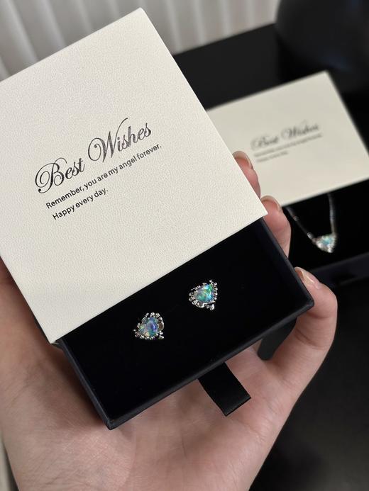 甜食系列 欧泊纯银项链款 锁骨项链/耳钉来咯～ 实物真的太美了 商品图6