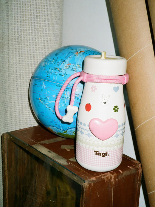 Tagi 爱心小狗散步吸管杯 620ml 怦怦爱心机灵大容量保温杯不锈钢吸管杯 商品图4