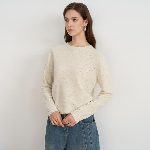 【羊毛针织衫】EITIE爱特爱时尚圆领宽松显瘦百搭秋季新款针织衫D2501903 商品图7