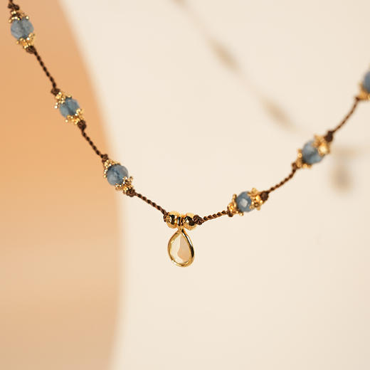 订购8周到｜Tityaravy-PEONY-圣玛利亚海蓝宝 水晶 吊坠 长项链［法国设计师］ 商品图2