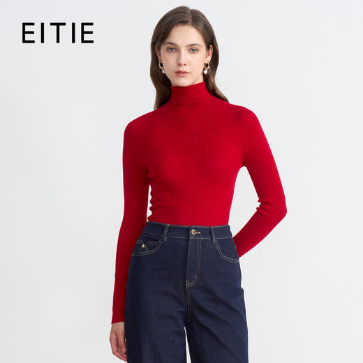 同款下架-【精纺羊毛针织衫】EITIE爱特爱舒适修身高领打底秋季新新款C2501812 商品图3