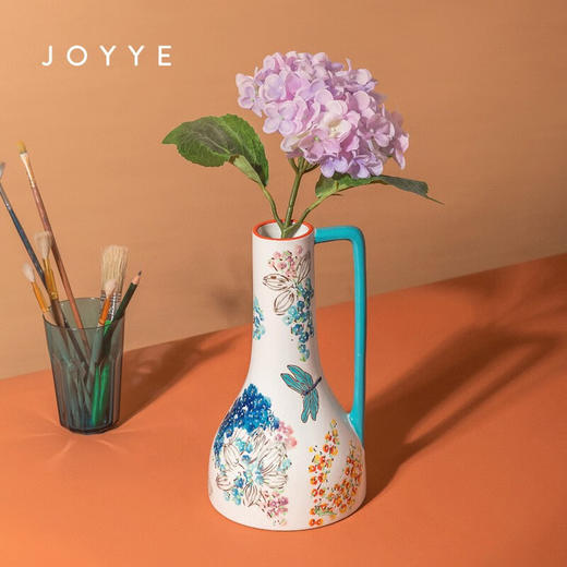 【多样屋专柜】JOYYE花眷-繁花小花瓶-玫瑰/黄花 礼物送女生釉下手绘花瓶客厅 商品图8