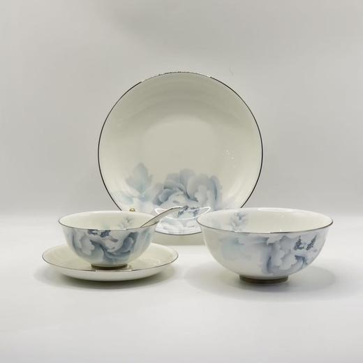 华光灰牡丹10人用52头骨瓷餐具 商品图2