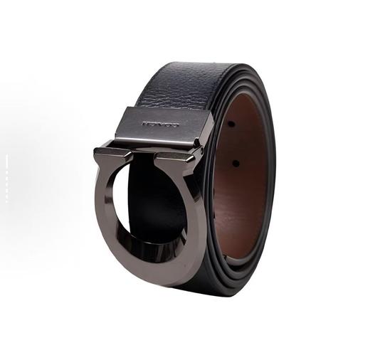 COACH 针扣大C暗扣 牛皮 皮带 男款 黑色 宽3.5cm 商品图4