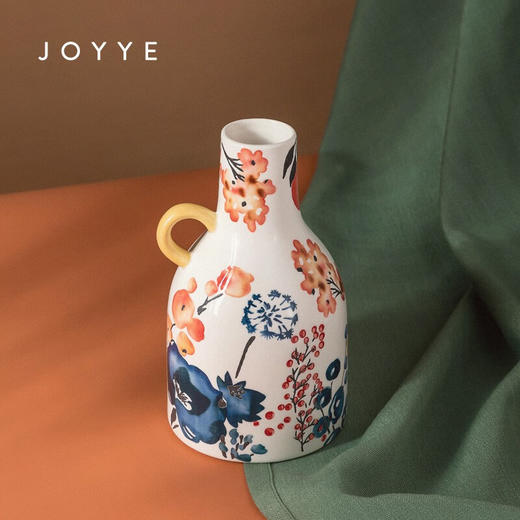 【多样屋专柜】JOYYE花眷-繁花小花瓶-玫瑰/黄花 礼物送女生釉下手绘花瓶客厅 商品图6