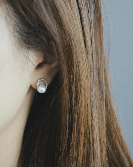 宋慧乔同款珍珠耳钉 施华洛珍珠925银施华洛水晶钻 商品图7