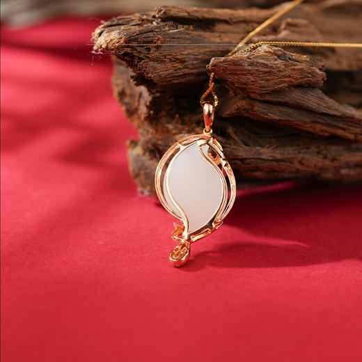 新疆国玉盟世玉【白玉韵致】金镶吊坠【顺丰物流】 商品图2