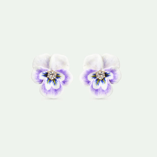 订购6周到｜Les Nereides-Purple pansy-紫色 三色堇 耳夹（无需耳洞）［法国设计师］ 商品图1