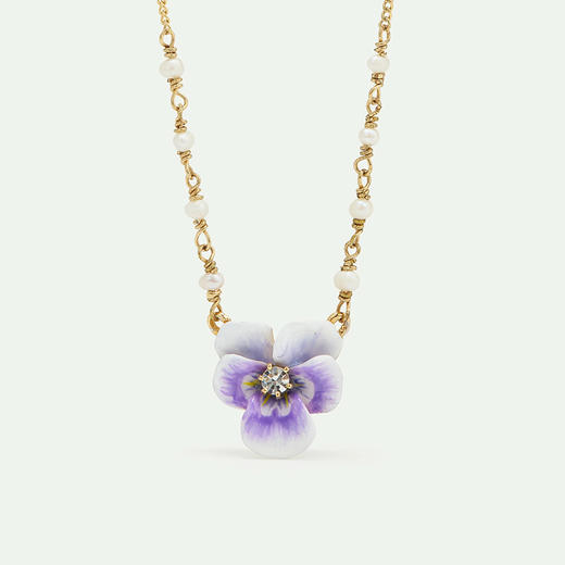 订购6周到｜Les Nereides-Purple pansy-紫色 三色堇 吊坠 项链［法国设计师］ 商品图3