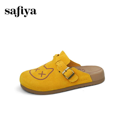 Safiya/索菲娅2025可爱卡通一脚蹬懒人休闲包头百搭软底勃肯拖SFD3110075 商品图11