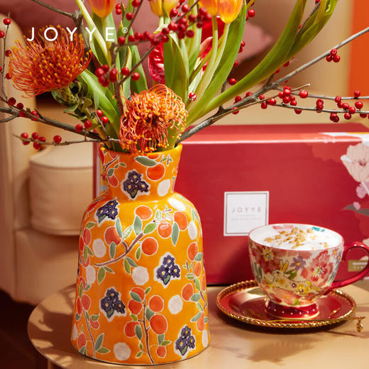 【多样屋专柜】JOYYE大吉大利花瓶节日送礼物釉下彩插花器客厅摆件 商品图8