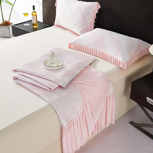 【多样屋专柜】多样屋凉席可水洗轻奢双面凉感席三件套-粉色/250*250cm（两枕套+一凉席） 商品图3