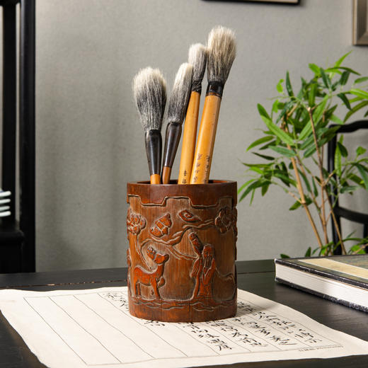 民国竹雕老笔筒 商品图2