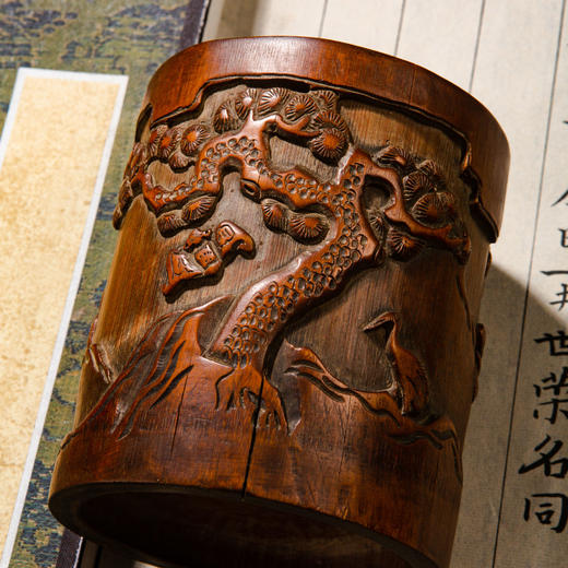 民国竹雕老笔筒 商品图7