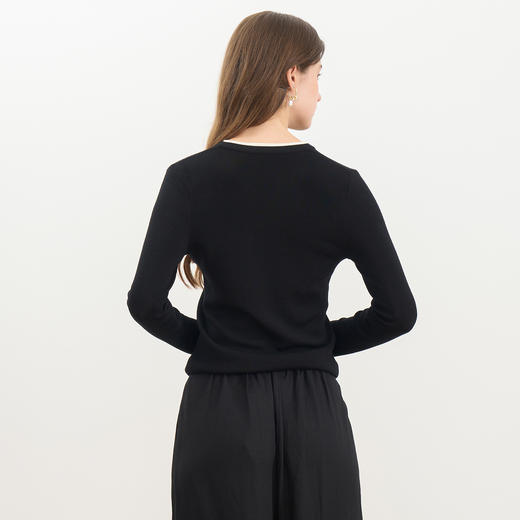 同款下架-【假两件打底针织衫】EITIE爱特爱时尚简约羊毛显瘦秋季新款针织衫D2501909 商品图4