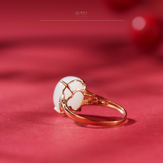 「一口价」【莹润星芒】金镶羊脂玉戒指 商品图4