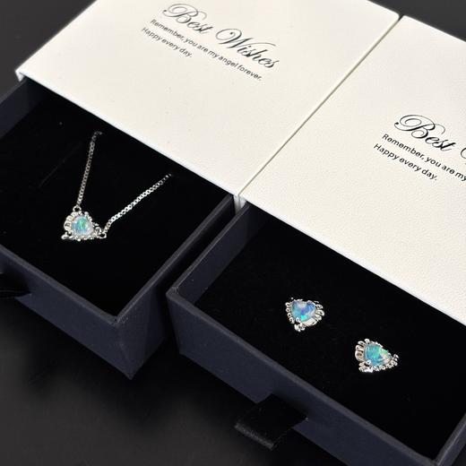 甜食系列 欧泊纯银项链款 锁骨项链/耳钉来咯～ 实物真的太美了 商品图0