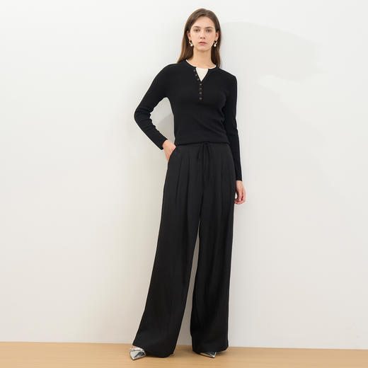 同款下架-【假两件打底针织衫】EITIE爱特爱时尚简约羊毛显瘦秋季新款针织衫D2501909 商品图1